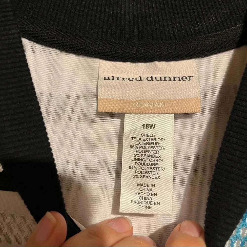 NWT Alfred Dunner Womens 18W Play Date Jacket Hawaiian Floral Tropical Zip Front - Picture 6 of 9